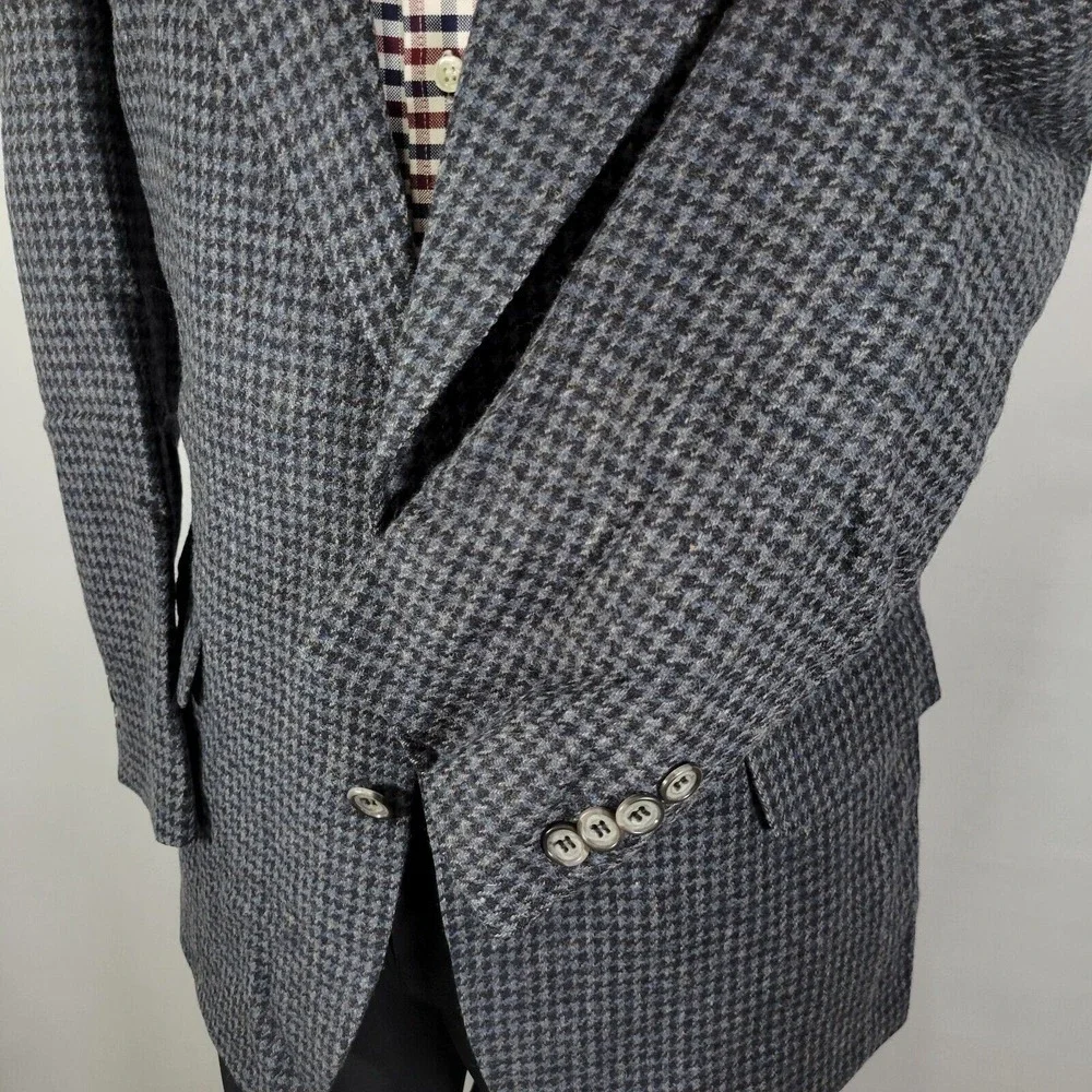 John Alexander Hart Marx Men's Tweed Sport Coat Blazer Two Button Navy Wool 38R‎